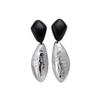 European and American Silver Needle Geometric Wood Pleated Stud Earrings Cool Dark Wind Earrings Light Luxury High-end Earrings