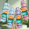 1PC Camping Stove Adventure Art 750ml Color Plastic Sports Water Bottle Leakproof Flip Straw Lid Suitable for Sports Office Home Use
