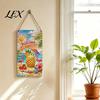 Refresh Home Decor Summer Wooden Hanging Sign, Welcome Sign Front Door with Floral Pattern Rope, Colorful Hanger for Seasonal Farmhouse Beach