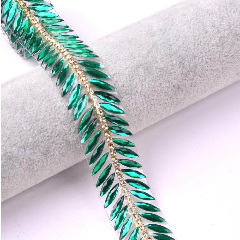 1Yard Rhinestone Ribbon Hot Fix Rhinestone Trim DIY Repair Decoration Trim Beaded Lace Trim Glue on Resin Rhinestone Ribbon