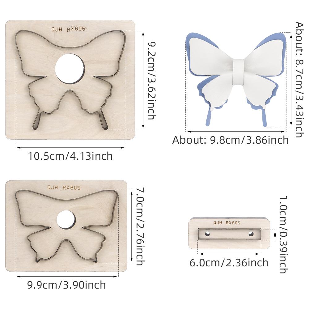 1set DIY steel stamping punch mold, bow shaped cutting die template for leather punching & cutting, DIY handicraft drilling tool