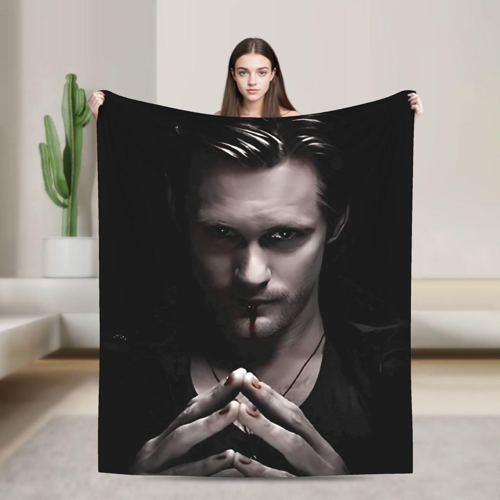 V-Vampire Diaries  Blanket Quality Warm Soft  Throw Blanket Winter Kids Adult Couch Chair Sofa Bed Funny Bedspread