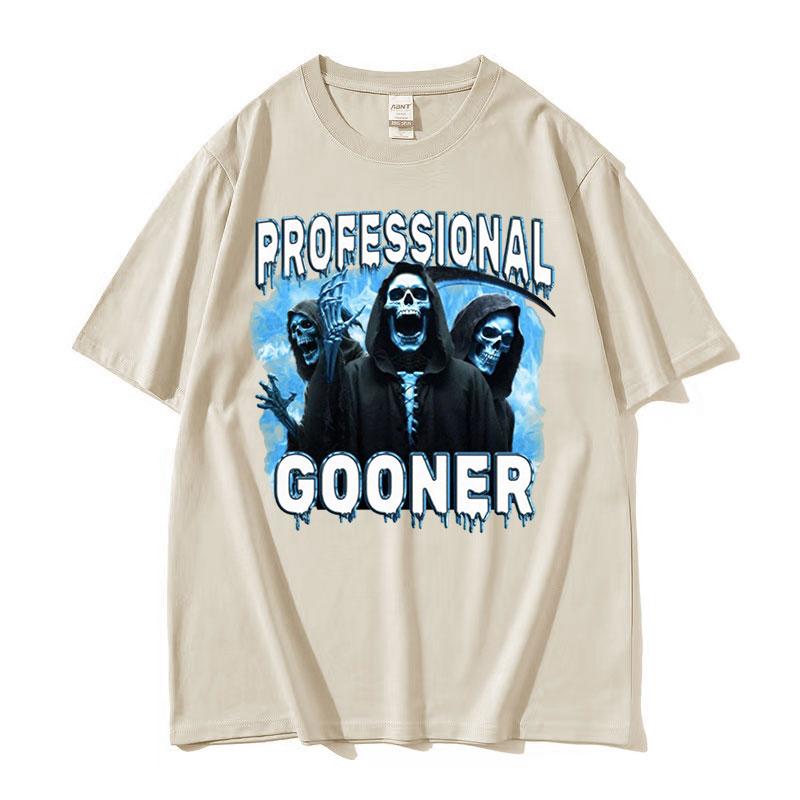 Magliette Meme Divertenti Offensive Professionali Gooner Goon Scherzo Sessuale Festa Uomo Magliette Oversize moda Cotone di Alta Qualità