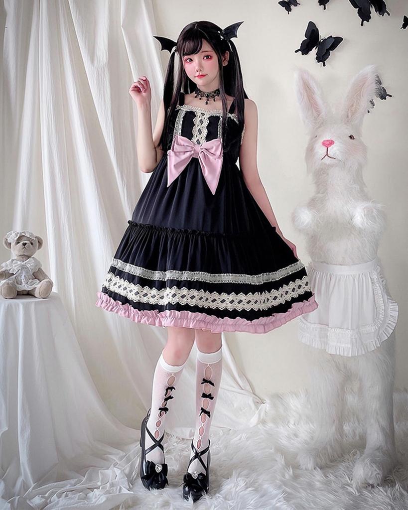 [Milky Time] Halloween Cosplay Kostüm One Piece Kleiner Teufel Schleife Schwarz