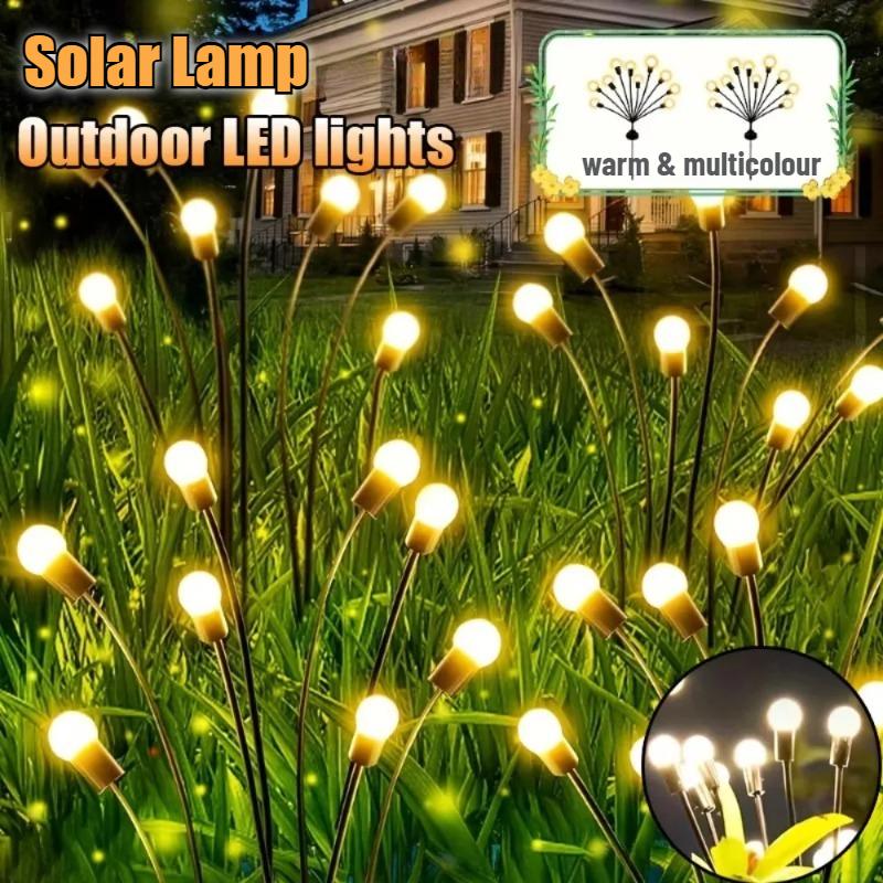 6/8/10 LED Solar Gartenleuchte Schwingende Solar Wasserdichte Glühwürmchenleuchte Außen Hof Terrasse Weihnachten Gartendekoration Warm & Mehrfarbig