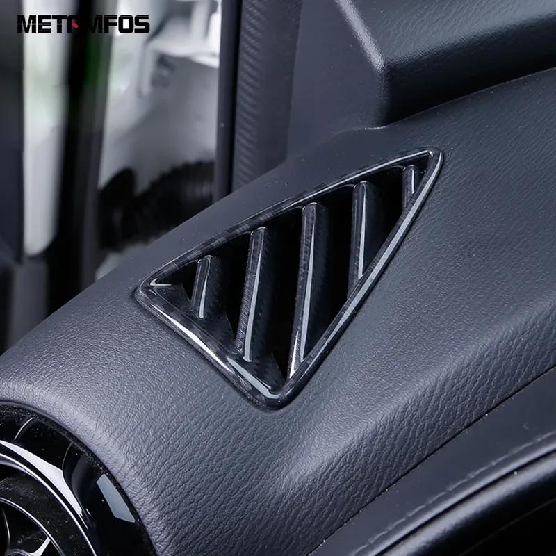 For Mazda CX-3 CX3 2014-   2024 Carbon Fiber Front Upper Air Condition AC Vent Outlet Cover Trim Sticker Car Styling