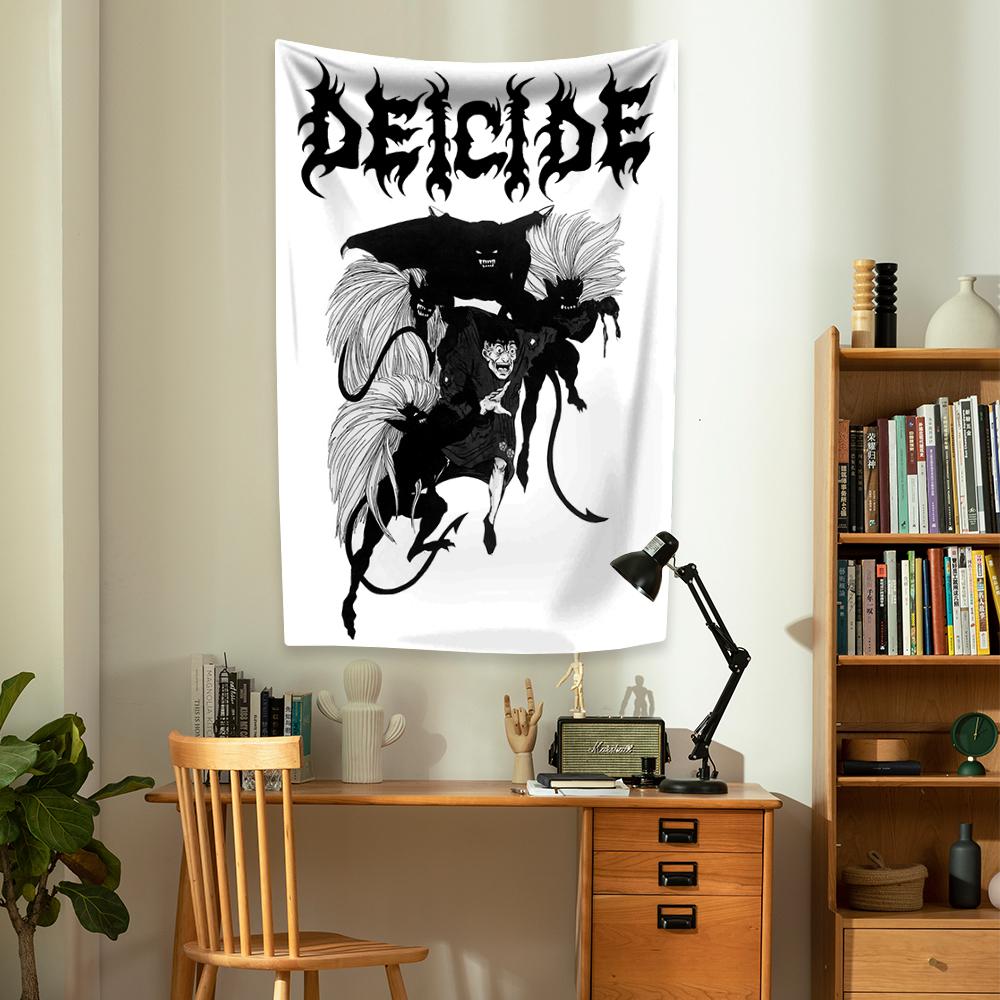 Rock Music Death Metal Band Tapestry Deicides Printed Bedroom Or Home Decor Aesthetics Wall Hanging Covering Cloth Dorm Backdrop