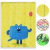 Diamond Painting Kit Blue Cartoon Cat Balloon. Full Diamond Round Mosaic Handmade. Home Decoration Gift