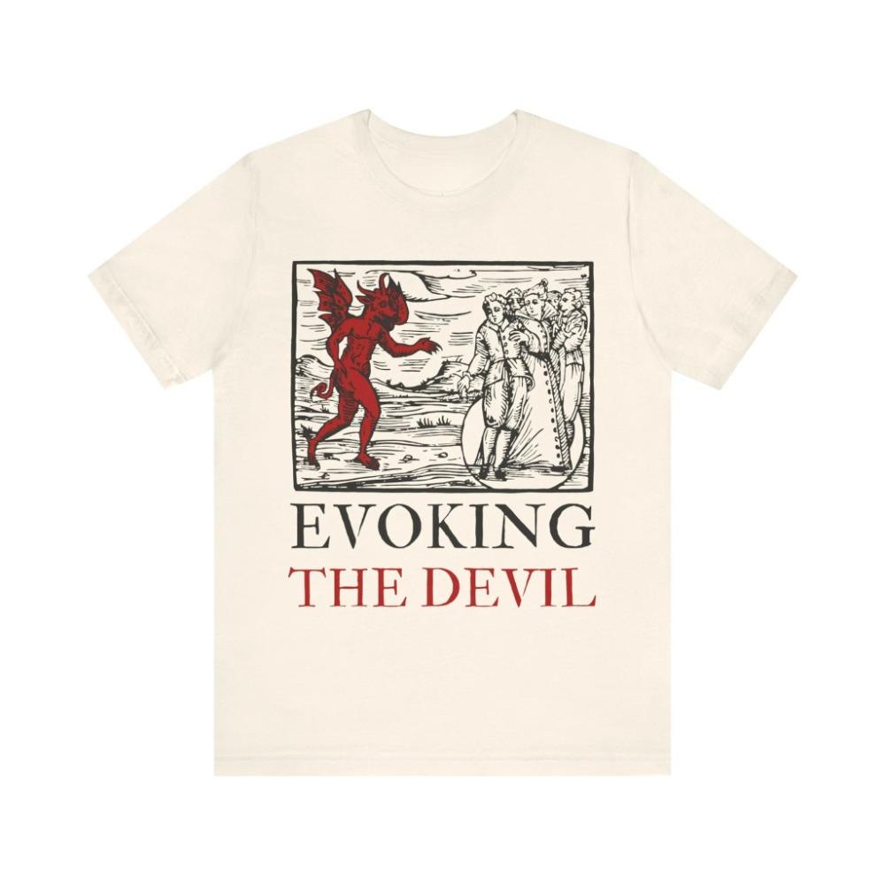Summon Demons II Mysterious Woodcut Shirt Retro Witchcraft Tshirt Black Magic Gothic Horror Tshirt Unisex Top for All Seasons