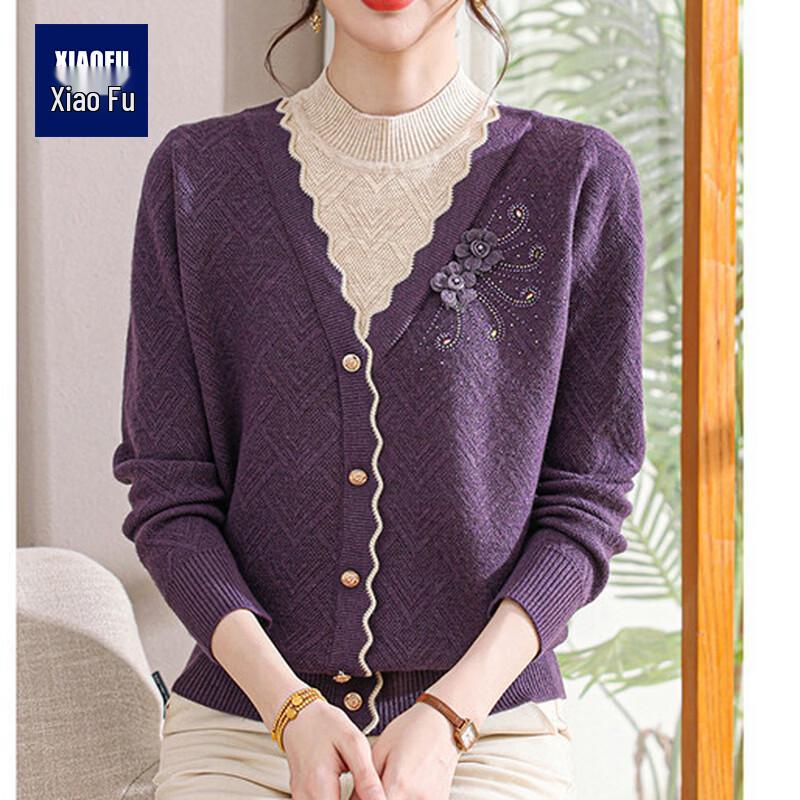 Women's Velvet Lined Mid-Aged Sweater