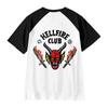 Damen/Herren Mode Hellfire Club Grafikdruck Kurzarm T-Shirts Unisex Lässig Rundhals Coole Oberteile