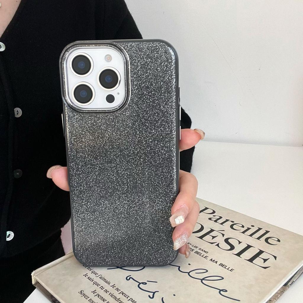 Ins Light Luxury Glitter Suitable for iPhone 16 Pro Max Apple 17 Phone Case 15/14 Simple Solid Color Soft Case
