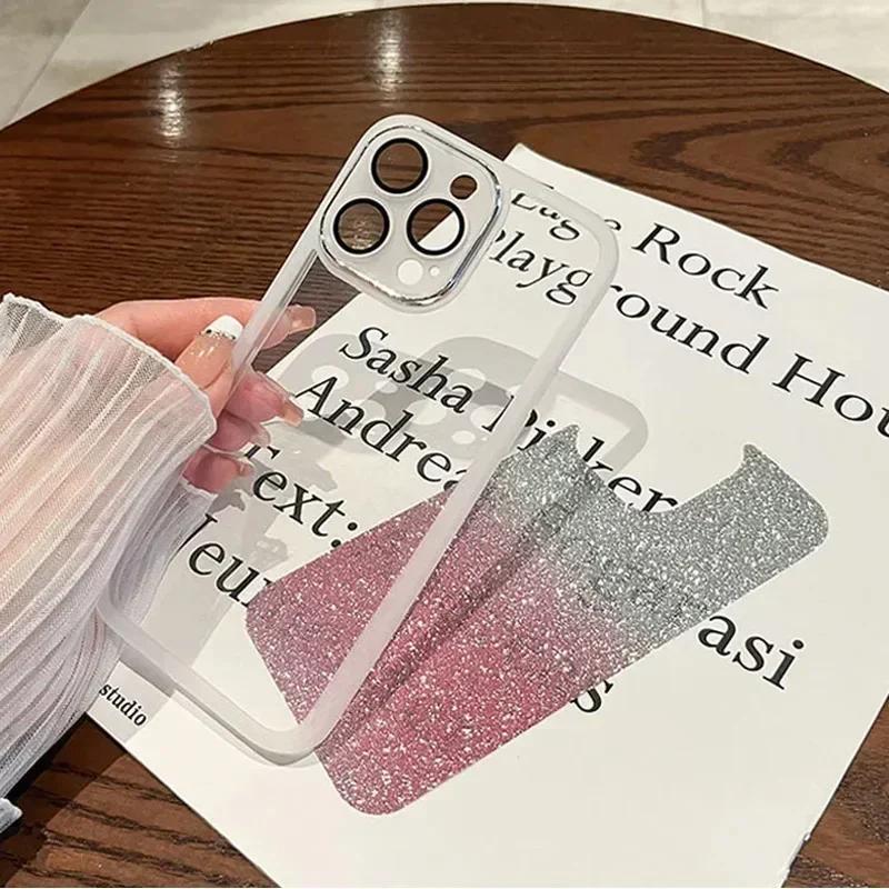For Honor 400 Pro Glitter Gradient Soft Silicone Case For Honor 400 Pro 400 Lite Lens Camera Protetcor Shockproof Phone Cover
