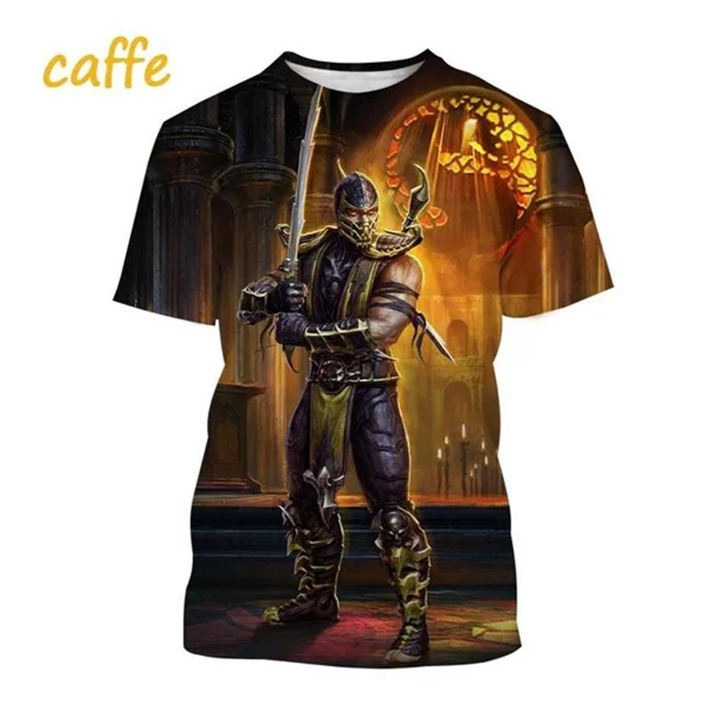 Plus Size FUGUIS Zomer Hot Selling Mortal Kombat Game 3D Print T-shirt Korte Mouw Street Style Cool Heren Casual T-shirt Tees Mannelijke Streetwear 4XL