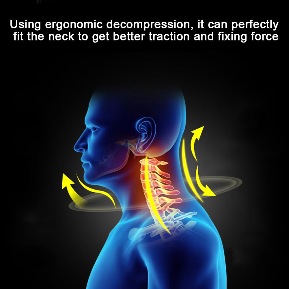 Household Portable Ergonomic Neck Cervical Traction Instrument Inflatable Neck Pillow Collar Blue