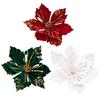 Reflective Christmas Flower Ornament with Overlapping Cutout Forms for Seasonal Home Garlands, and Vase Arrangements