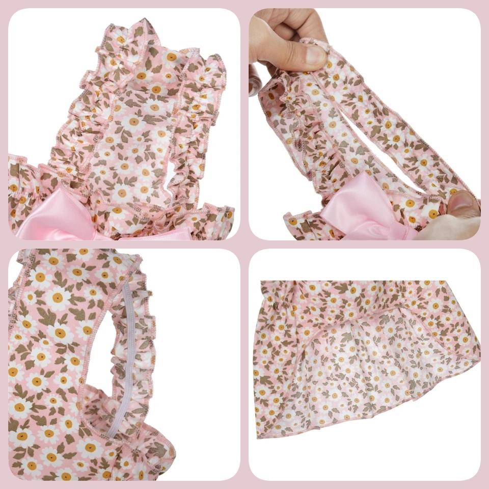 1 pezzo Gonna per Gatto Vestito per Animale Domestico Vestito Estivo per Cane Stile Romantico Con Stampa Floreale Rosa, Vestiti per Cani Piccoli Abbigliamento per Animali Domestici Gonna per Chihuahua