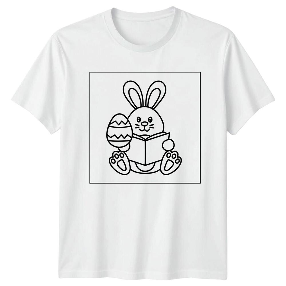 Easter Bunny Reading Egg Holidays Unisexs TShirt Unisexs Tee Graphic Top S
