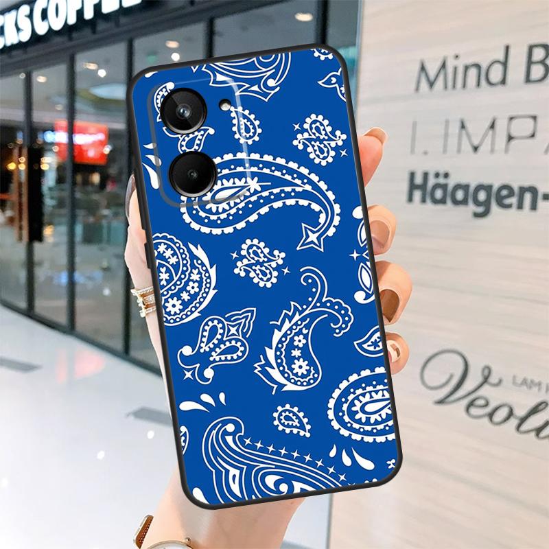 Blue Bandana Paisley Case For Realme 15 Pro 14 13 11 12 Pro Plus GT7 GT6 C55 C51 C53 C35 C33 C61 C65 C67 C71 C75