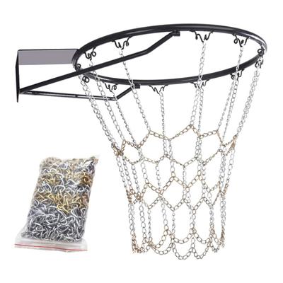 Basketball Net Rustproof Galvanized Iron Chain Net Metal Chain Basketball Net Fits Standard Indoor Or Outdoor Rims