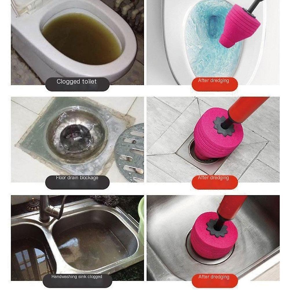 High Pressure Toilet Unblock a Shot,Toilet Plunger,Stainless Toilet ClogRemove