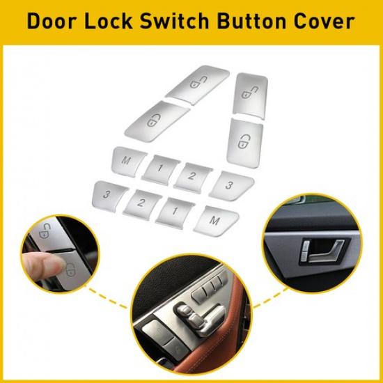 For Mercedes-Benz W212 W204 Door Lock Switch Left+Right Unlock Button Cover Trim