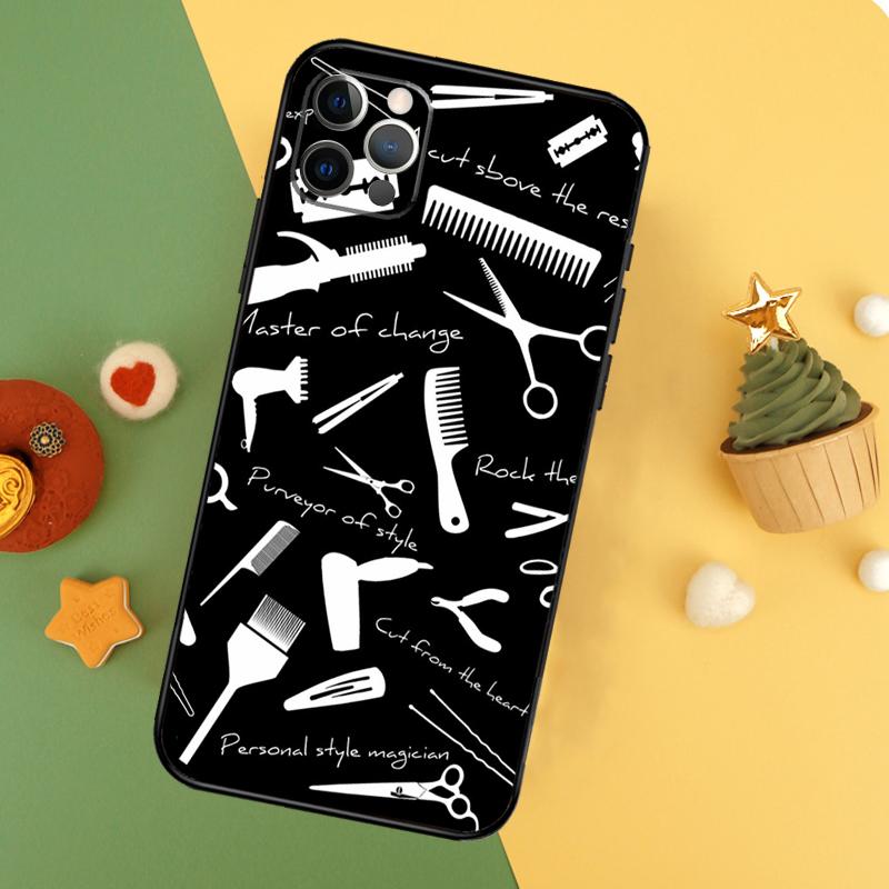 Hairdresser Barber Scissors Funda For iPhone 11 12 13 14 16 15 Pro Max Mini XS Max X XR SE2 7 8 14 16 15 Plus Phone Case