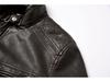 Men's Retro PU Leather Motorcycle Jacket with Pockets