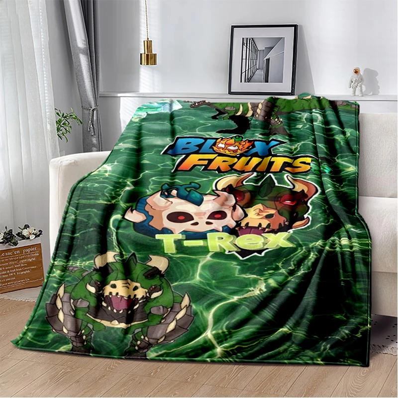 2025 New Style B-Blox Fruit Cartoon Flannel Blanket,Soft Throw Blanket for Home Bedroom Bed Sofa Travel Cover Kid Gift