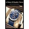 POEDAGAR Business Man Watch Waterproof Luminous Chronograph Date Original Watches for Men Leather Luxury Quartz Wristwatch