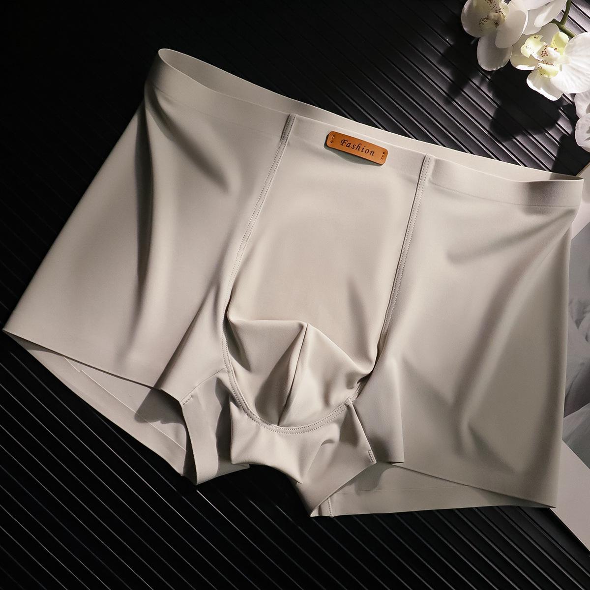 

Men s Soft & Breathable Ice Silk Boxer Shorts 3XL сірий
