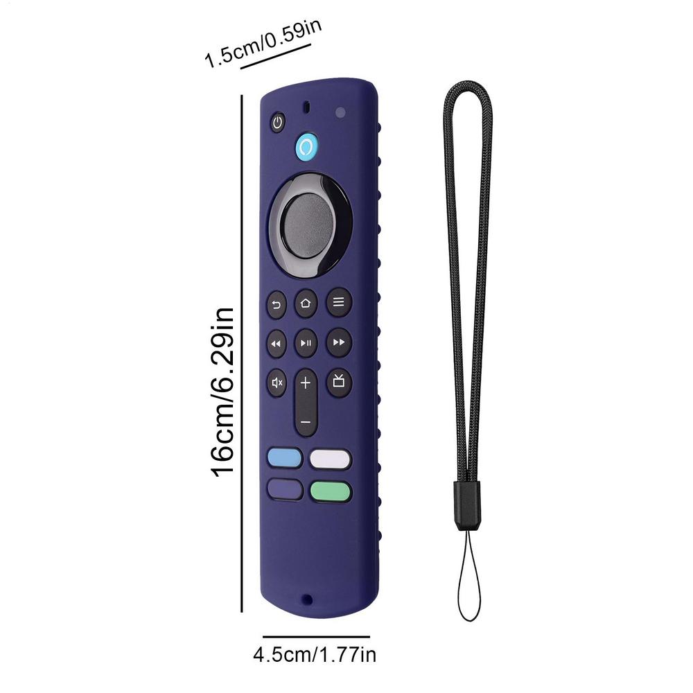 Silicone Remote Control Cover for Fire TV Stick 4K Controller Anti-drop Dustproof Tv Remote Case Shell with Lanyard