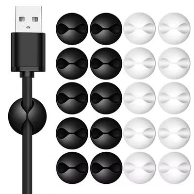 Silicone USB Cable Clip Winder Organizer Round Charger Cord Clip Desk Tidy Management Wire Adhesive Holder Clamp For Home Office