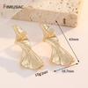 Fashion 14K Gold Plated Metal Irregular Stud Earrings for Women Exaggerated Large Geometric Statement Earrings Party Jewelry