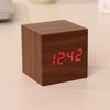 Wooden Alarm Clock Digital LED Despertador De Madera Madera Reloj Thermometer logo Custom Promotional Gift Desk Table Wood Clock
