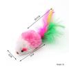 Colorful Feather Tail Plush Mouse Cat Toy