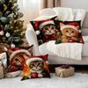 45X45Cm Christmas Kitten Pillowcase Bedroom Sofa Cushion Cover 100% Polyester Living Room Cushion Pillowcase Home Decor