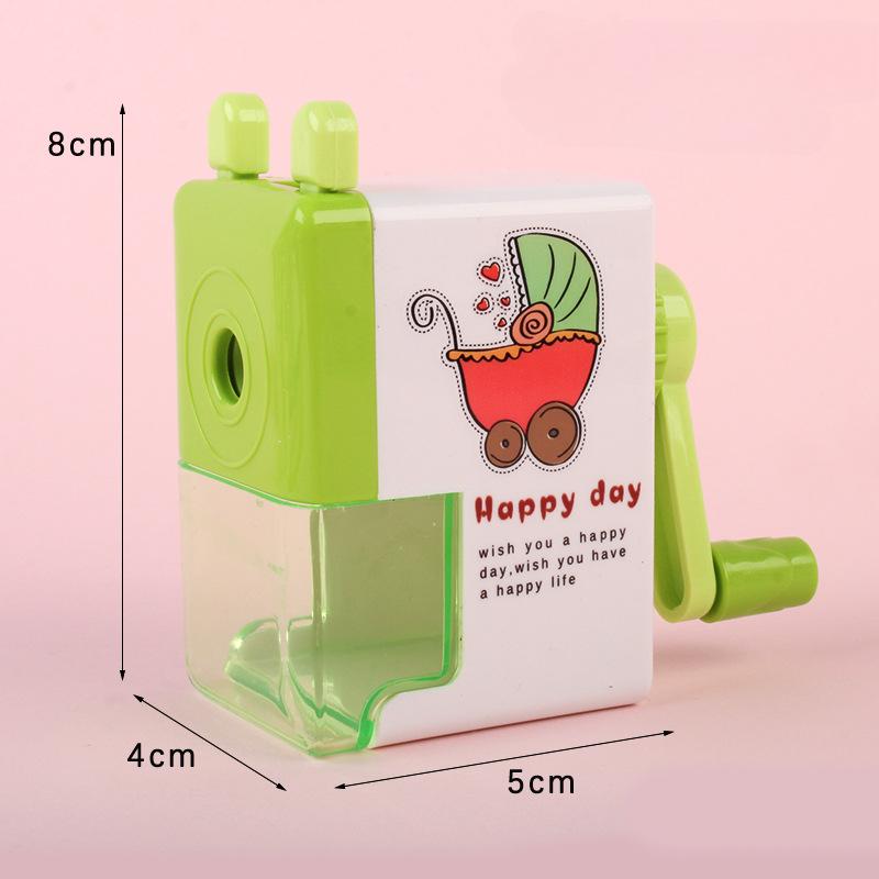 Cartoon Pencil Sharpener Pencil Sharpener Creative Energy-Saving Single-Hole Pencil Sharpener Hand Crank Pencil Sharpener Boxed Student Stationery