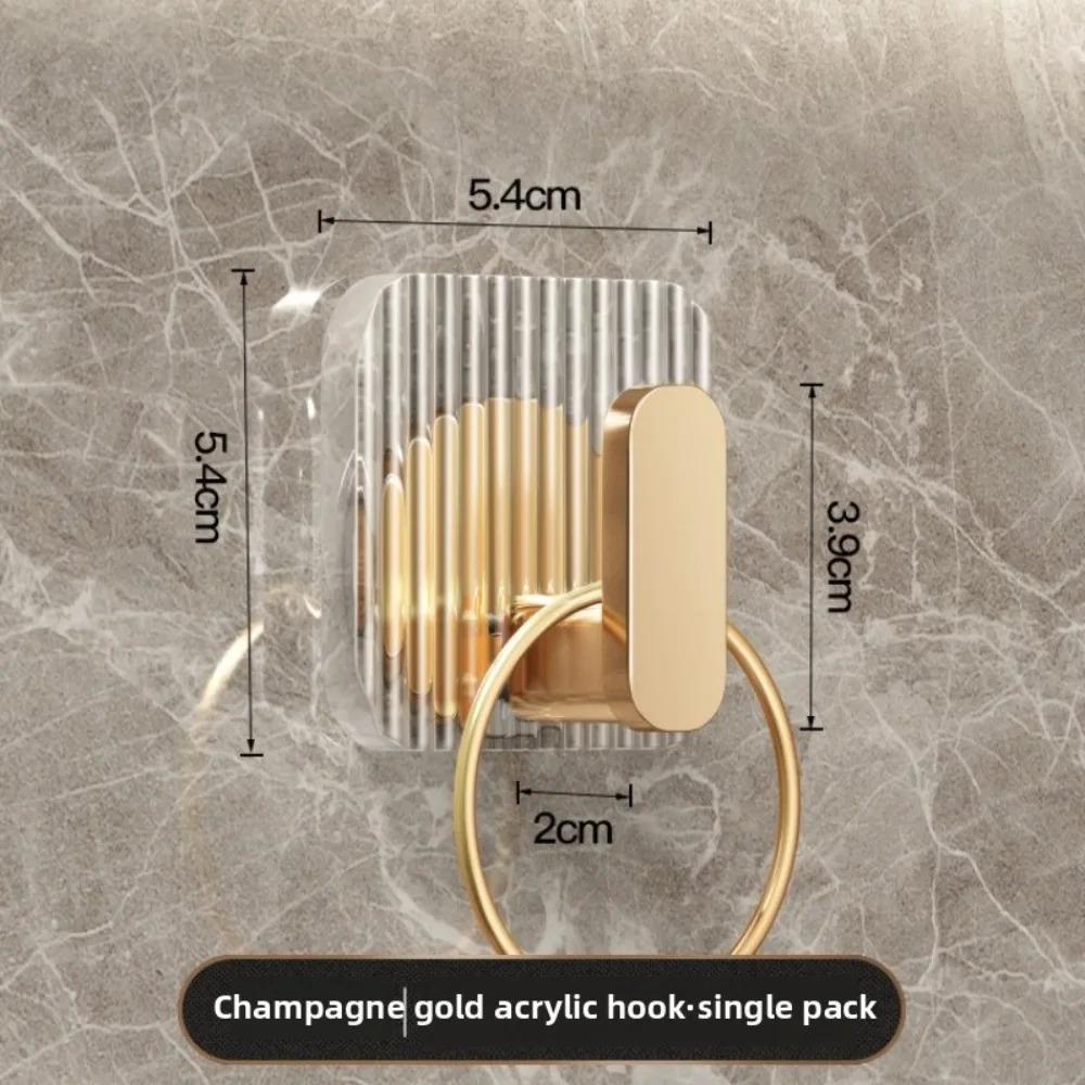 Mantelhaken Acryl Wandhaken Klar Gold Stanzfreie Aufhänger für Schlüssel Taschen Badezimmer Heimaufbewahrungsorganizer Badezimmerzubehör