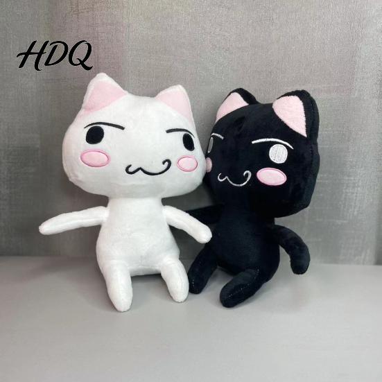 Cartoon Mascot Inouetoro Cat Plush Toy Cute White/Black Kitten Doll Plushies Ornament Soft Stuffed Animal for Children Fans Birthday Gift