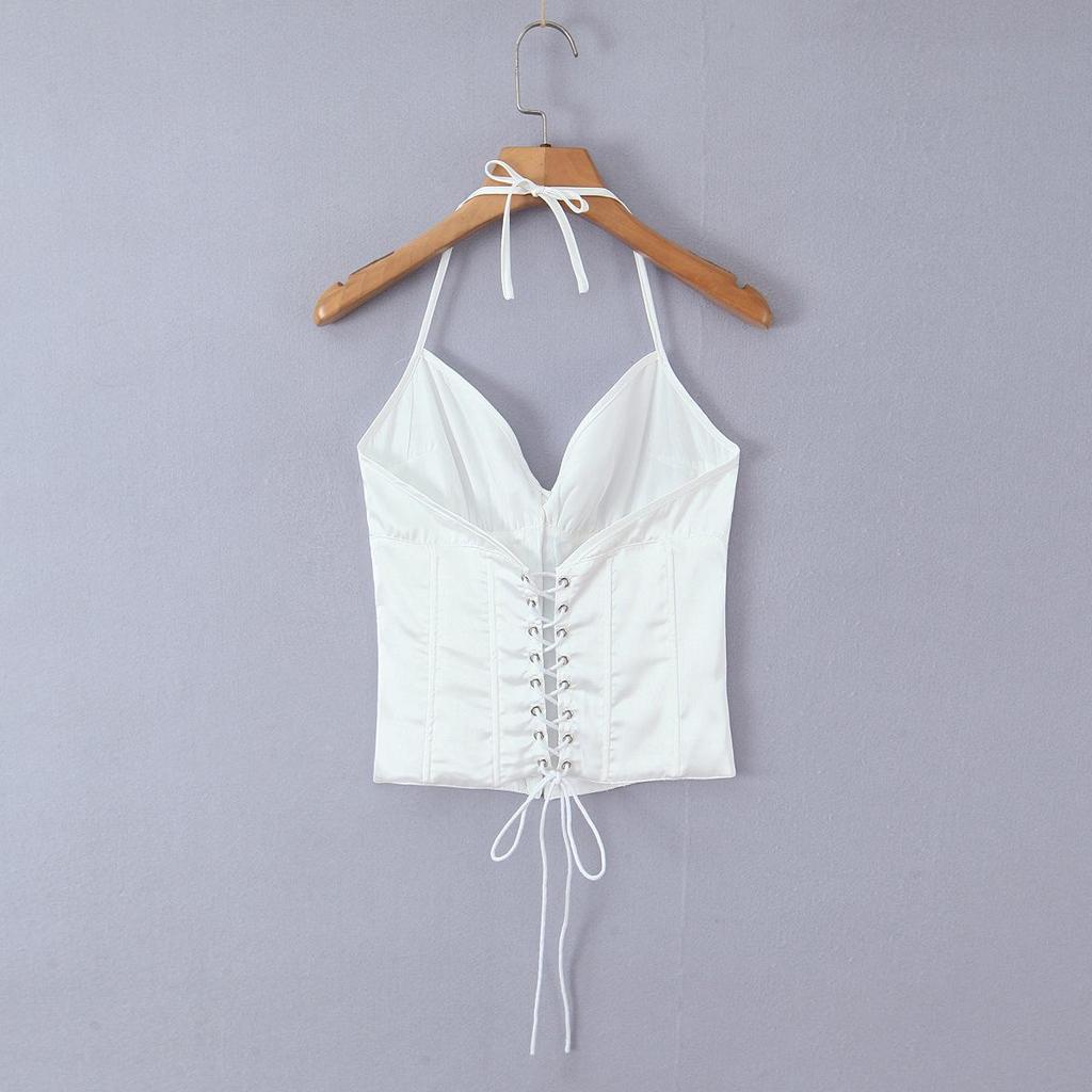 2026 Chic Sweetheart Retro Slim V-neck Sexy Halter Camisole