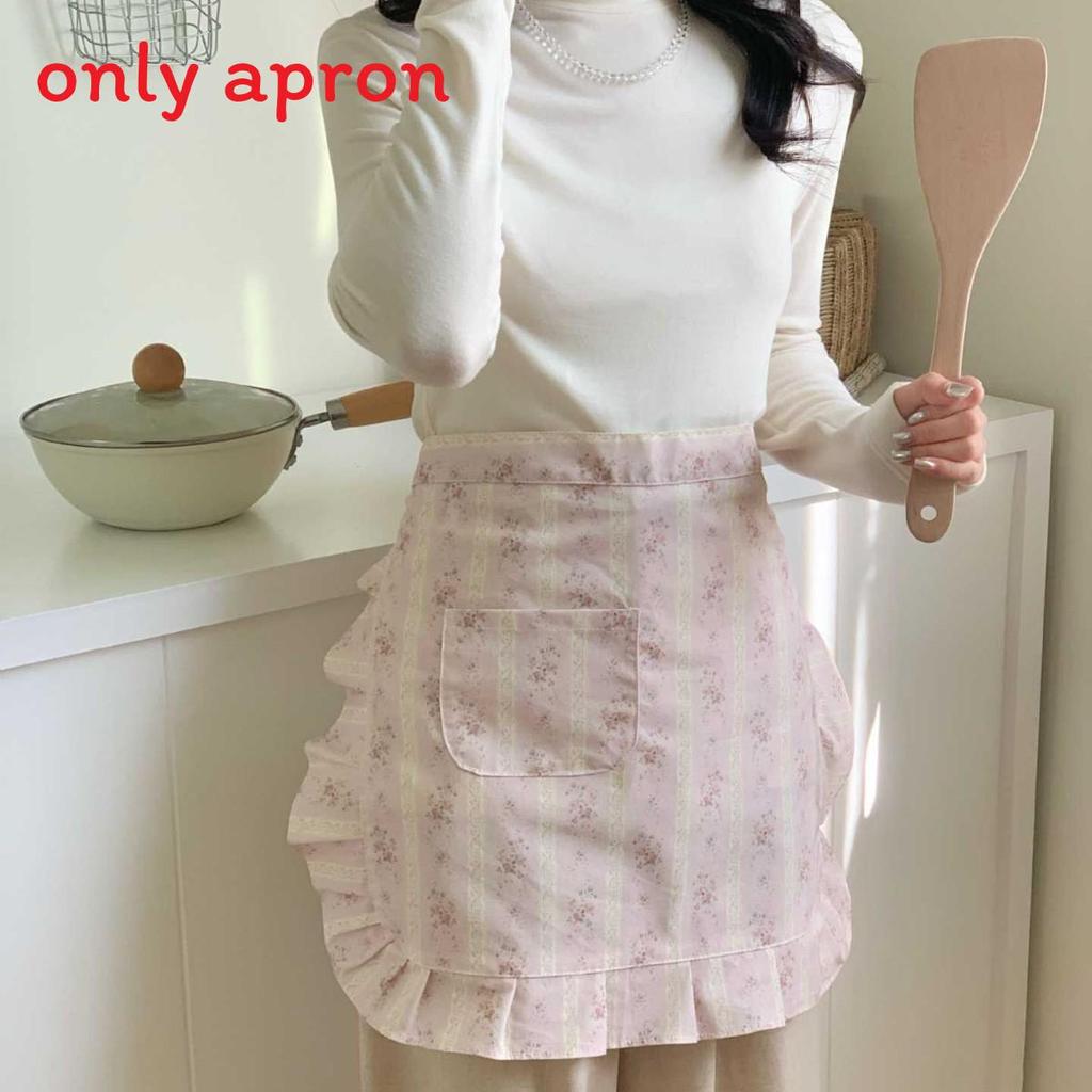 Cotton Sleeveless Apron With Floral Stripes For Home Kitchen And Cooking Enthusiasts