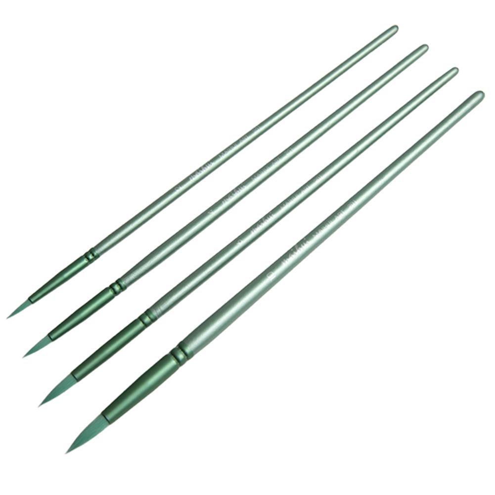 

6 шт. акварельных кистей с острым кончиком, набор кистей с длинной ручкой, круглая плоская акварельная кисть для акриловой гуаши, масла