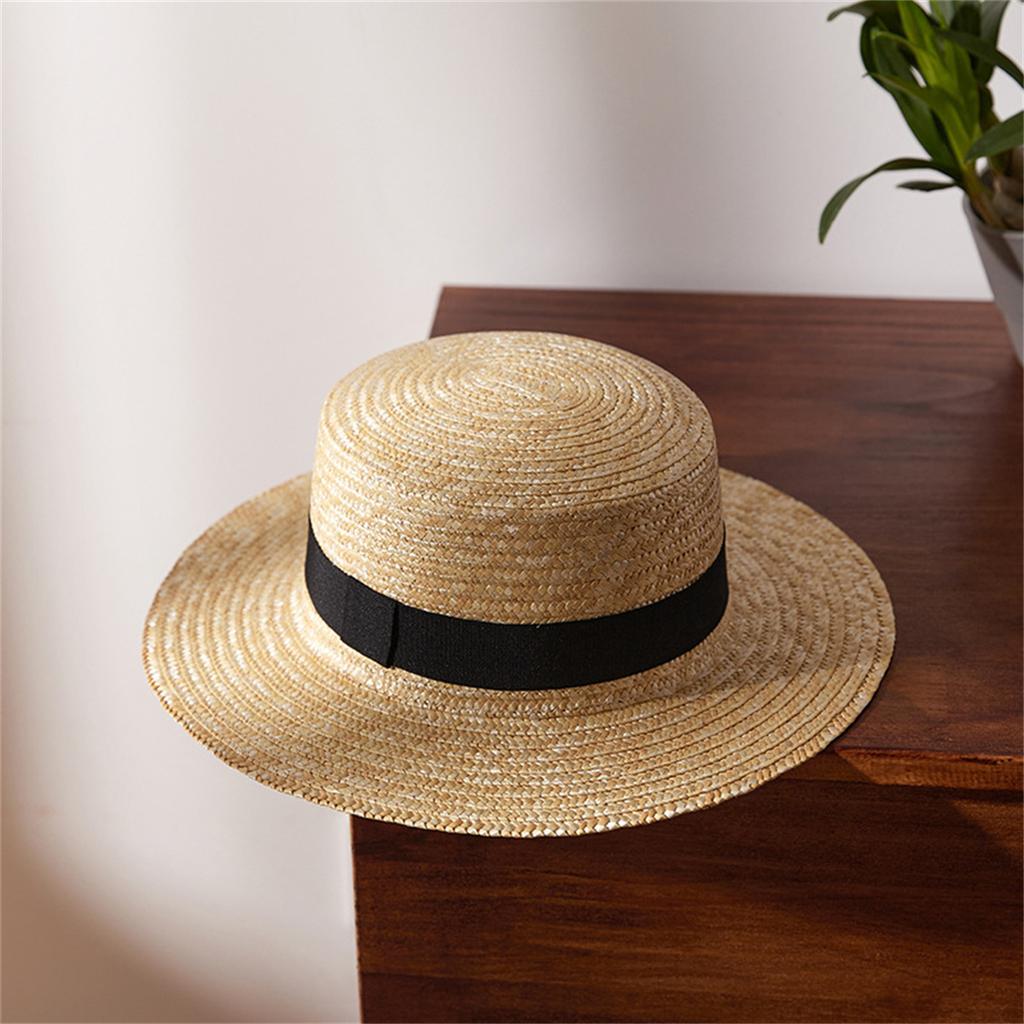Sun Hats For Women Summer Adjustable Sun Protection Wide Brim Straw Boater Hat For Outdoor Beach Travel Fishing