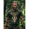 Stile Tribale Lupo 3D Stampato Uomo Sport e Fitness Manica Corta Outdoor Moda Urbana