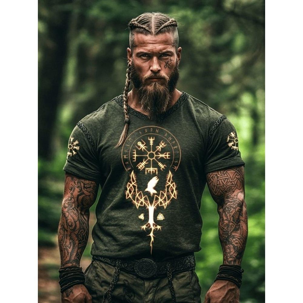 Stile Tribale Lupo 3D Stampato Uomo Sport e Fitness Manica Corta Outdoor Moda Urbana