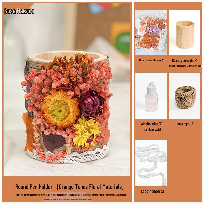Preserved Flower Pen Holder DIY Kit - Mid-Autumn Festival Parent-Child Activity or Team Building