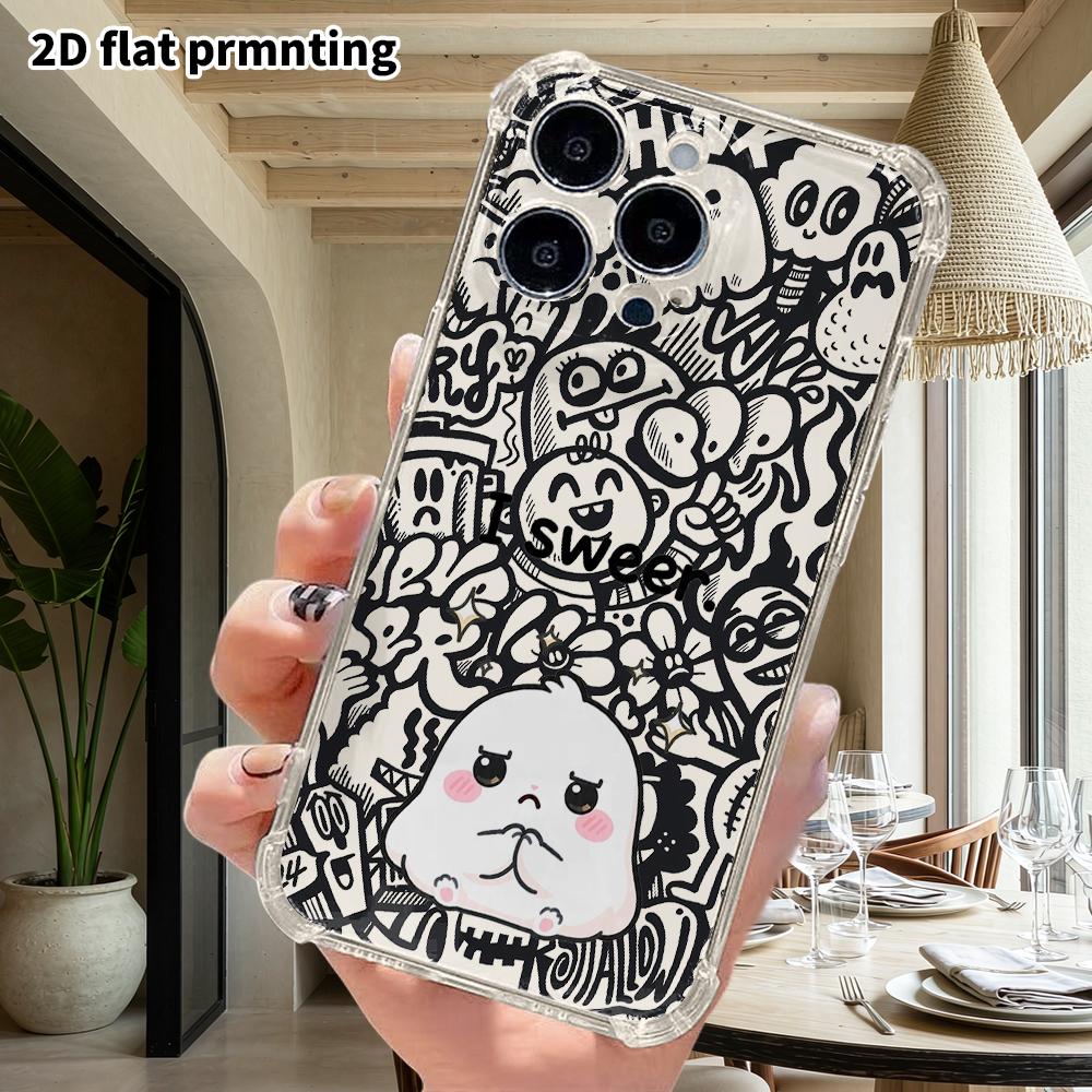 Phone Case: 2D Flat Suitable for iPhone 18 17 16 15 14 13 Pro, Transparent Four Corner Protective Case, I Swear, Christmas and Halloween Gifts