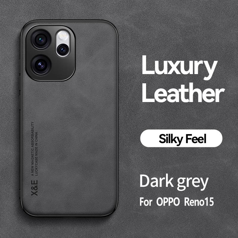 EUCAGR PU Leather Magnetic Back Case For OPPO Reno 15 Pro Reno15Pro With Metal Plate Phone Shell For OPPO Reno 15C/Reno 15F