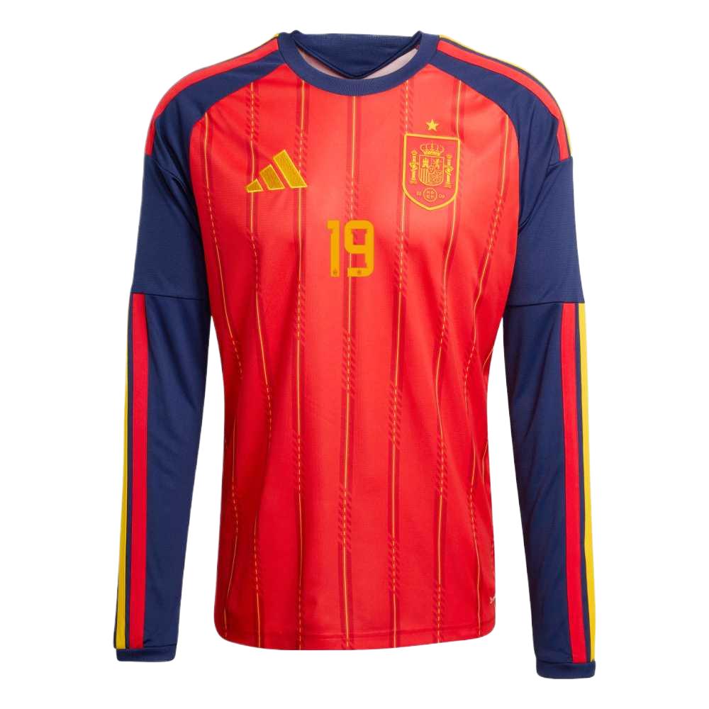 Adidas Men's Red 2026 World Cup Spain National Team Lamine Yamal 19 Home Quick-Dry Crew Neck Football Jersey Fan Version Jersey Jz5786-19 Cm